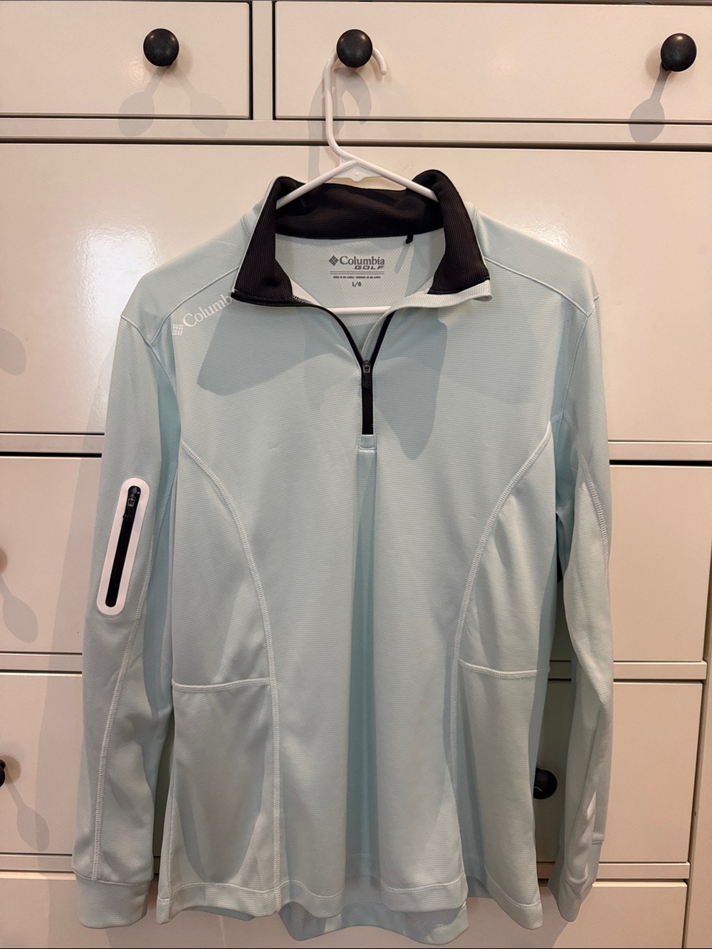 Columbia Golf Mint Blue Half-Zip Pullover size Large